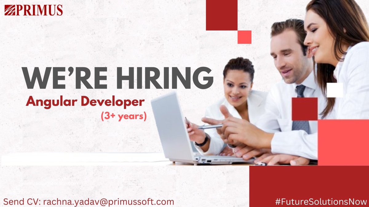 #HiringAlert for #AngularDeveloper to Join #TeamPrimus!

We're on the lookout for top-notch talent to join our dynamic team at Primus Software Corporation.
Apply now 📷 lnkd.in/evuQtMWm and let's code the future together!

#joinourteam #primussoftwarecorporation #hiring