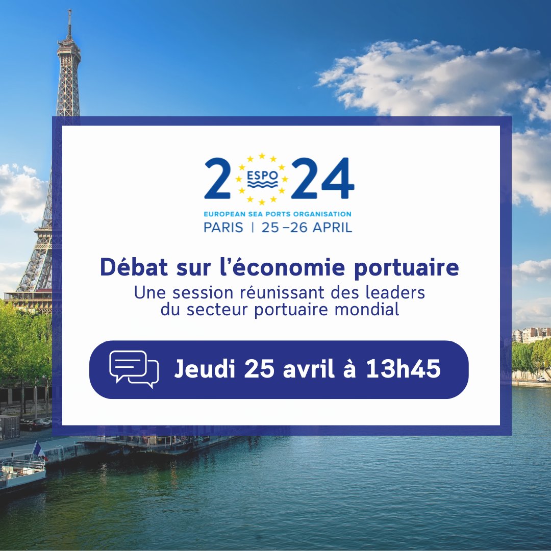 🔎 Pour en savoir plus sur le programme : espo-conference.com/en et pour vous inscrire : widget.weezevent.com/ticket/262b07c… 

#Developpementportuaire #ESPOConference #InnovationMaritime #PortsDuFutur #StratégiePortuaire #Territoires #Emplois #PortsDeFrance