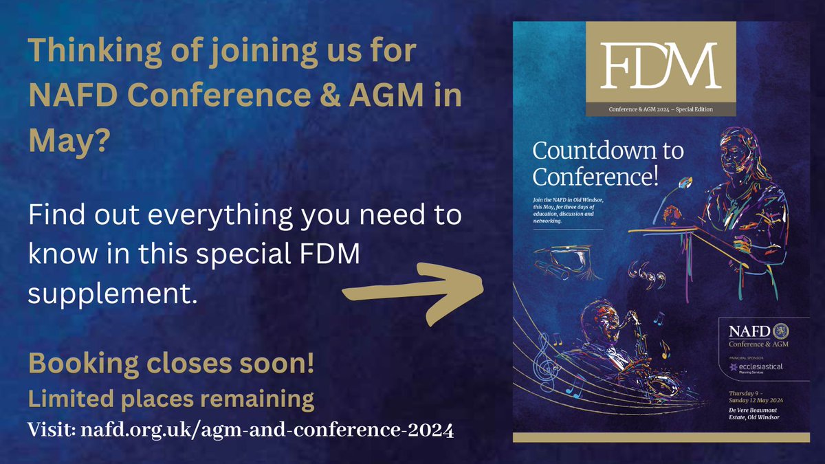 Packed full of education, debates, networking & essential updates, NAFD Conference & AGM is not to be missed. Booking closes very soon - only limited places remain. Find out everything you need to know here: nafd.org.uk/Conference_202…