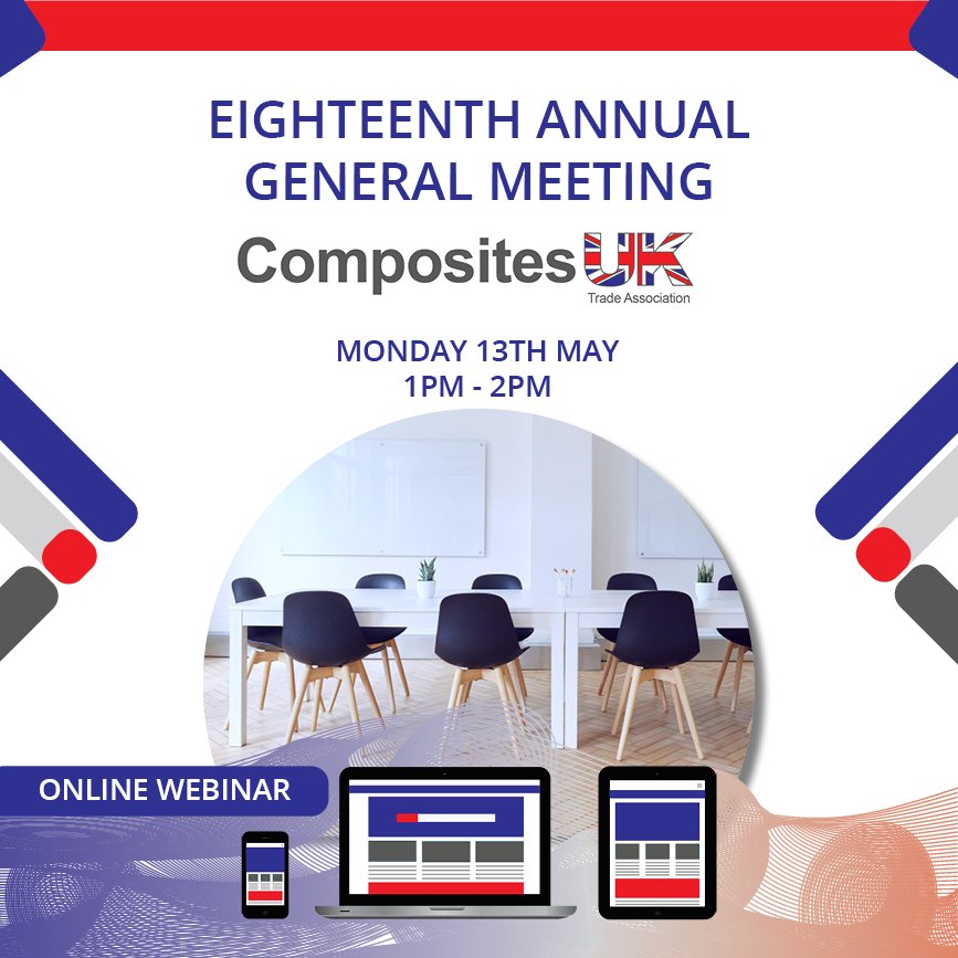 Announcement: Annual General Meeting (AGM) We are thrilled to extend a warm invitation to our upcoming Annual General Meeting (AGM) 📅 Monday 13th May 🕒 1 - 2pm 💻 Online Webinar Kindly confirm your attendance by registering here: compositesuk.co.uk/events/composi…