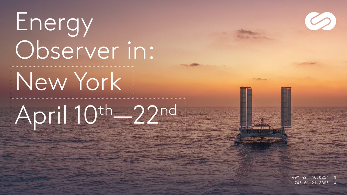 Energy Observer arrive à .... #newyork, sa 88ème escale autour du monde et certainement l’une des plus attendues par nos partenaires et toute l’équipe ! @bpca_ny @thenorthcove @Hy24partners @JohnCockerill @Brookfield @franceinnyc #energyobserver #exploringpositiveenergies