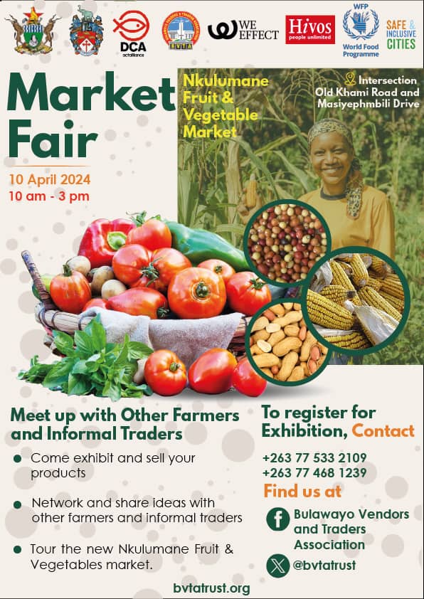 Its here, Step into a world of unending business opportunities, come & exhibit at our new @bvtatrust Nkulumane Fruit & Vegetable Market Fair! Discover the secret of showcasing your products and services, indulge with other emerging entrepreneurs & create unforgettable memories