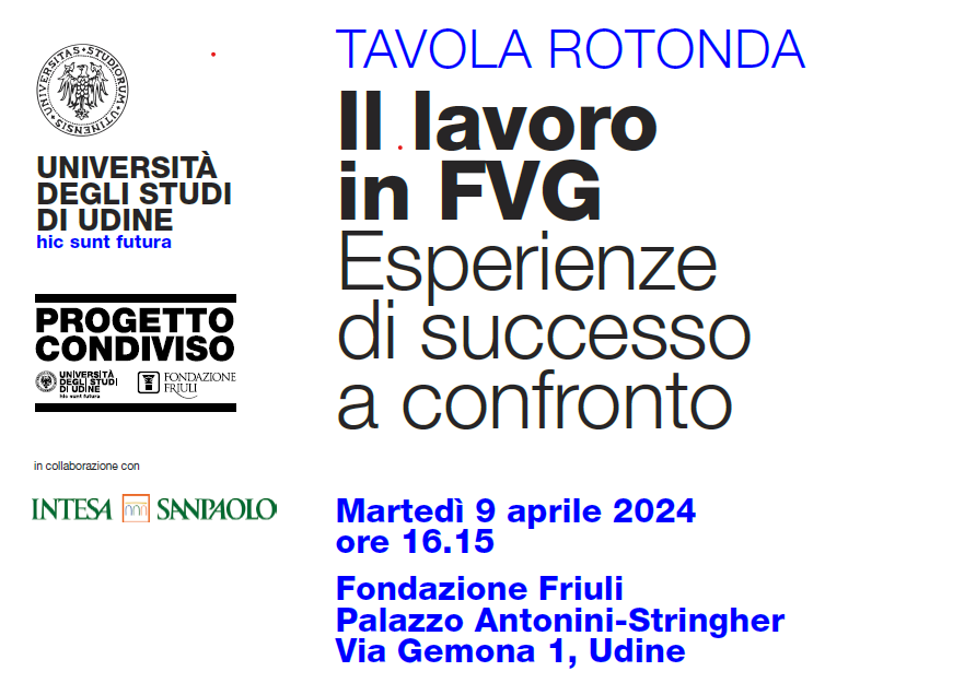 🔵Tavola rotonda con le #imprese
⏱️ 9 aprile, ore 16.15
📍 via Gemona, 1, Udine

▶ Il lavoro in FVG. Esperienze di successo a confronto

Iscrizioni aperte: uniud.it/it/servizi/imp…