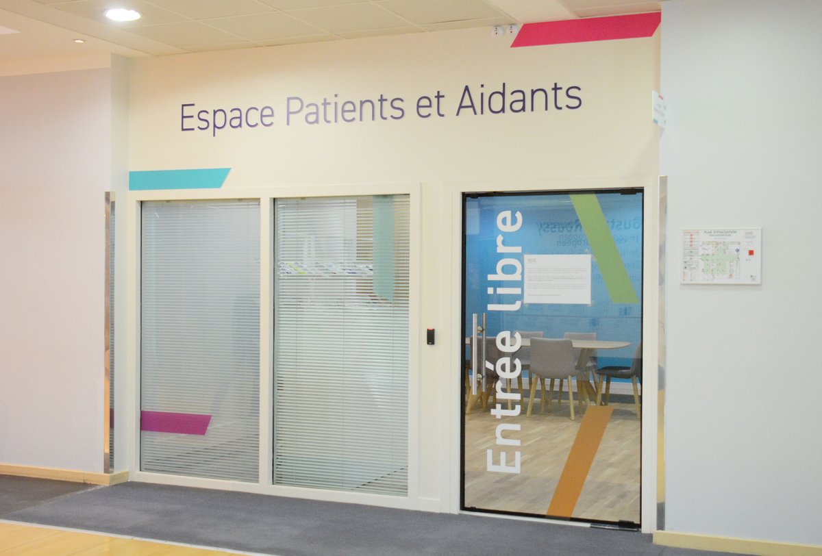 Inauguration du nouvel espace patients (#EPA) de @GustaveRoussy 🤝 Après plusieurs semaines de travaux, le nouvel espace destiné aux patients et à leurs aidants, a ouvert ses portes dans le hall de l'institut. Une fierté de plus pour Gustave Roussy. 💛