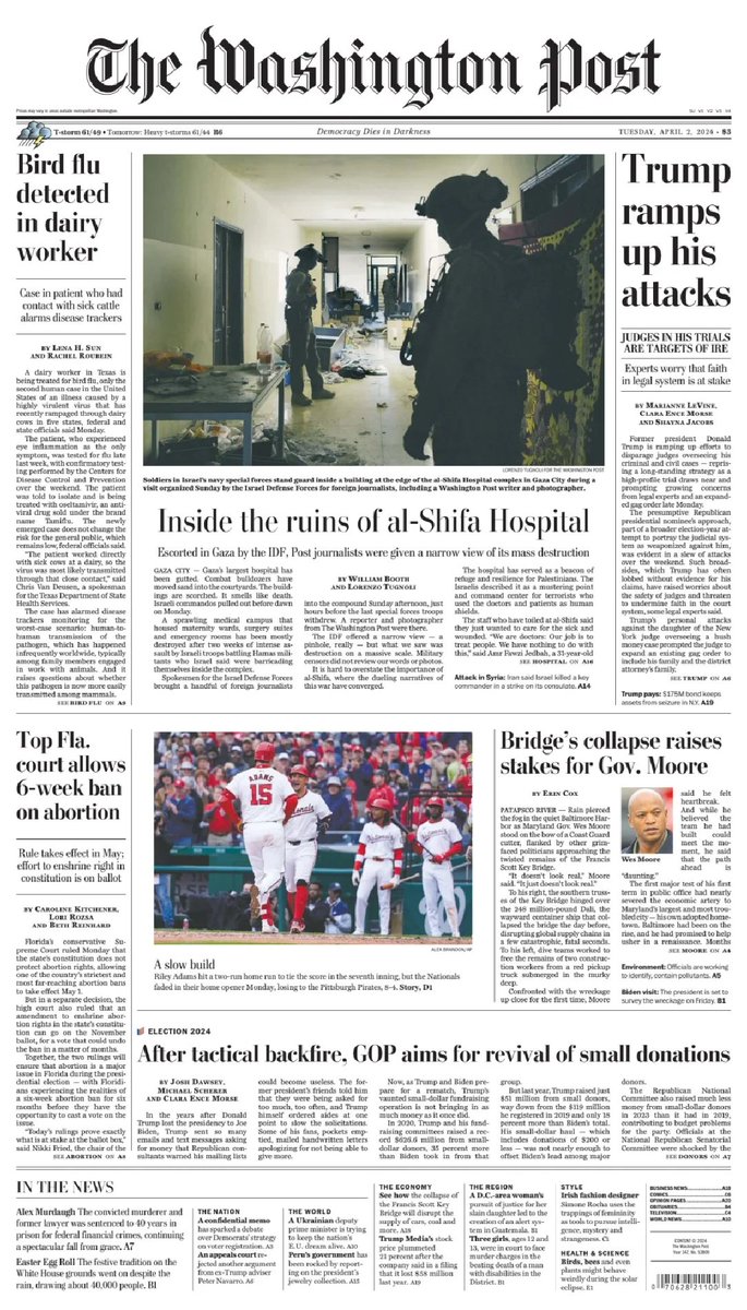 🇺🇸 Inside The Ruins Of al-Shifa Hospital ▫Escorted in Gaza by the IDF, Post journalists were given a narrow view of its mass destruction ▫@BoothWilliam @lorenzotug ▫is.gd/J3nvkQ #frontpagestoday #USA @washingtonpost 🇺🇸