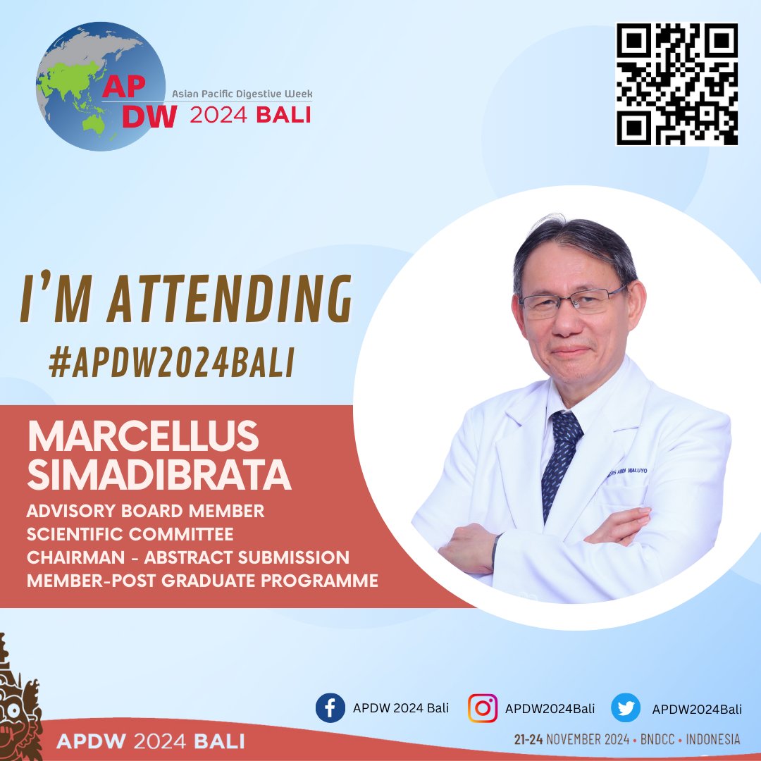 Seize the opportunity to learn, collaborate, and innovate with 🌟Prof Marcellus Simadibrata 🌟 at APDW 2024 in breathtaking Bali 🤩

Unlock savings with our 10% Festive Discount for #APDW2024Bali!

#Gastrointestinal #DigestiveDiseases #LiverHealth #GIEndoscopy