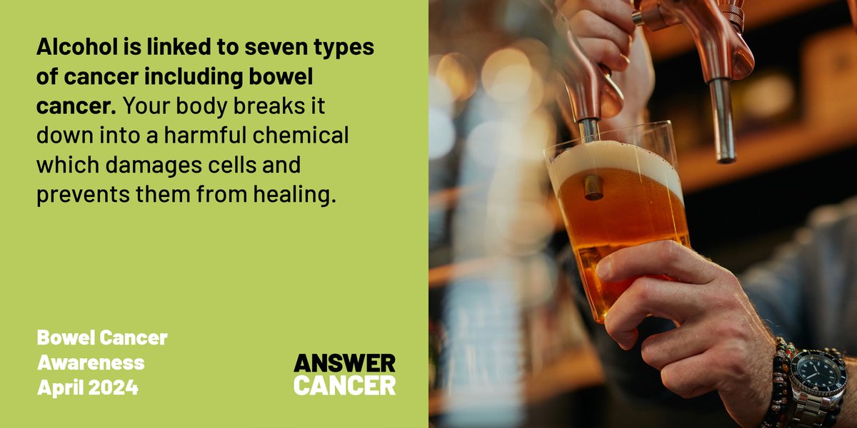 Order a half. Introduce a drink-free day. Or tell a mate you’re trying to cut down. Read more of these top tips from @CR_UK on how to reduce the amount of alcohol you drink to stay healthier and reduce your risk of #BowelCancer For more info - cancerresearchuk.org/about-cancer/c…