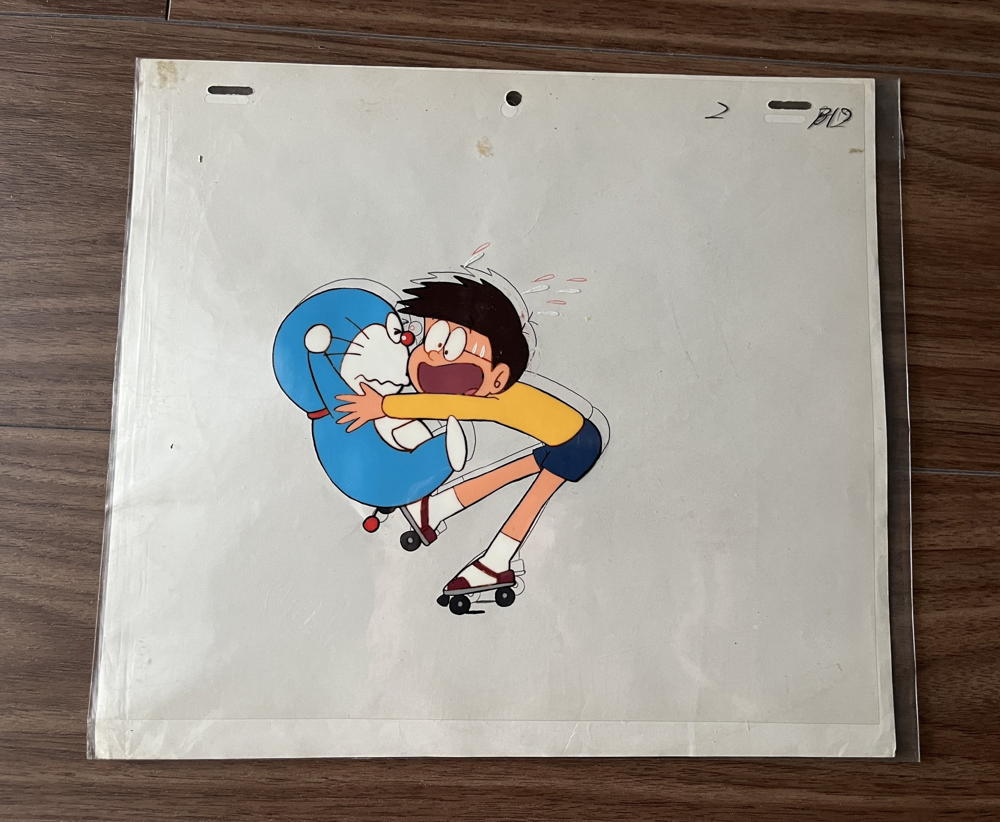 【ヴィンテージ】　ドラえもん　セル画　タケコプター　背景画付き ヴィンテージ】 ドラえもん セル画 タケコプター 背景画付き