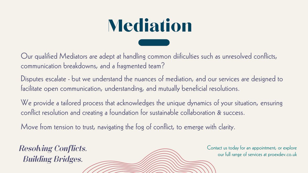 ProExDev_'s tweet photo. Foster collaboration and resolve disputes with Pro-Ex Mediation Services! Our tailored approach ensures open communication and understanding for sustainable success. #Mediation #ConflictResolution #Collaboration https://t.co/GwKDOeTDyh