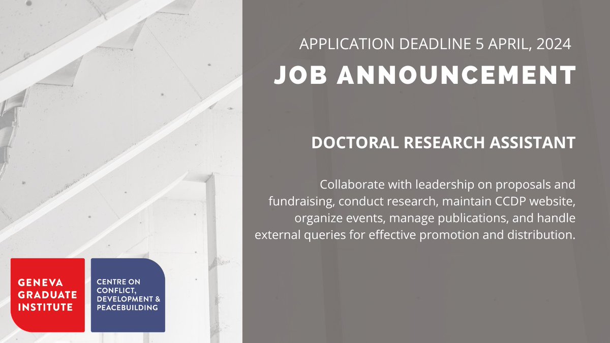 📢The CCDP is recruiting a doctoral student enrolled at @GVAGrad to join its core team. We look forward to receiving your applications! Learn more here: drive.google.com/file/d/1CTsd2a…