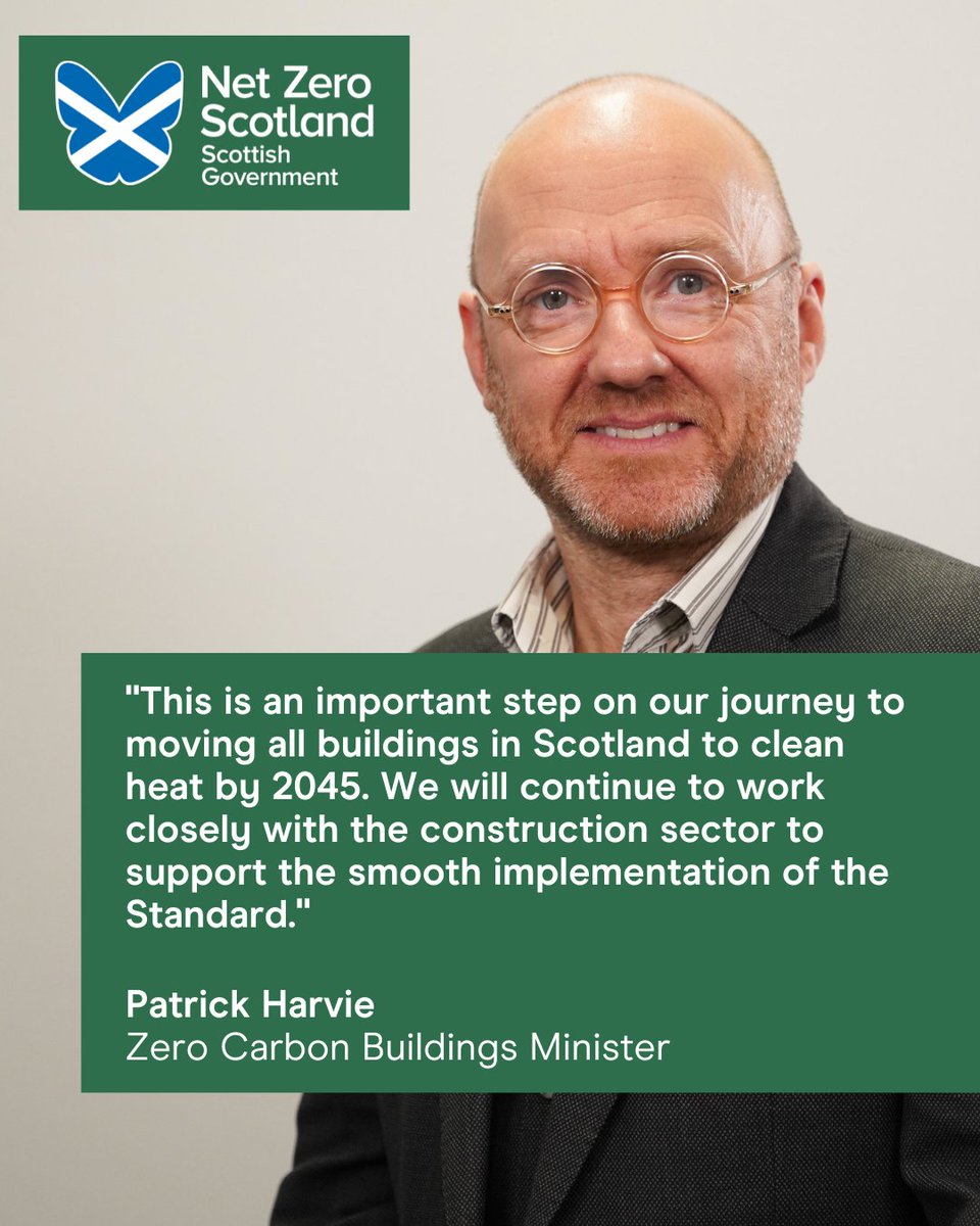 New rules have come into effect requiring that all new buildings constructed with a new building warrant from April 1 must be fitted with clean heating. More: gov.scot/publications/n…