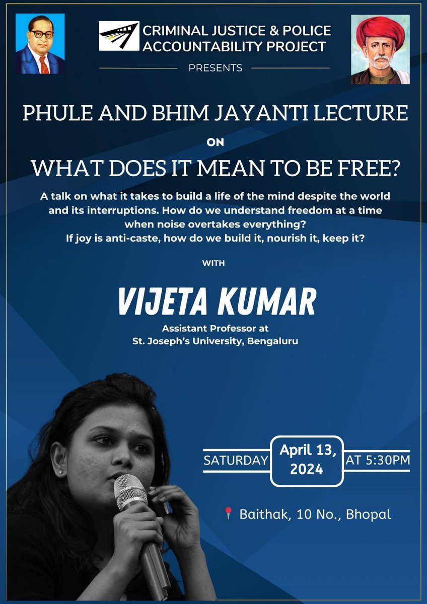Join us in Bhopal on the 13th of April for this fabulous discussion with @rumlolarum!