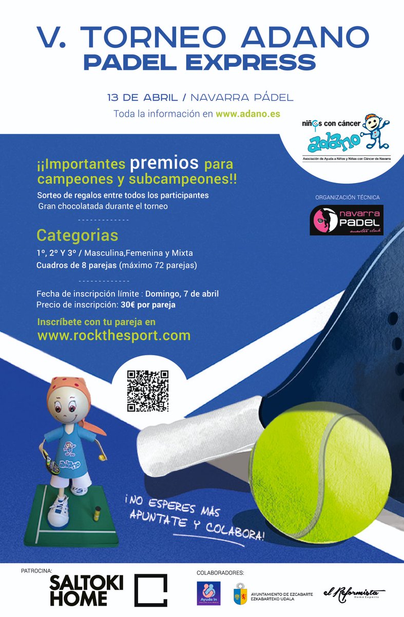 𝐓𝐎𝐑𝐍𝐄𝐎 𝐃𝐄 𝐏𝐀𝐃𝐄𝐋 𝐒𝐎𝐋𝐈𝐃𝐀𝐑𝐈𝐎 𝐀 𝐁𝐄𝐍𝐄𝐅𝐈𝐂𝐈𝐎 𝐃𝐄 𝐀𝐃𝐀𝐍𝐎

✍️ ɪɴsᴄʀɪᴘᴄɪᴏɴᴇs

rockthesport.com/es/evento/v-to…

<a href="/deporte_na/">Deporte - Kirola</a> <a href="/Adano1989/">Adano</a> <a href="/FNPadel/">Federación Navarra de Pádel</a> @saltoki