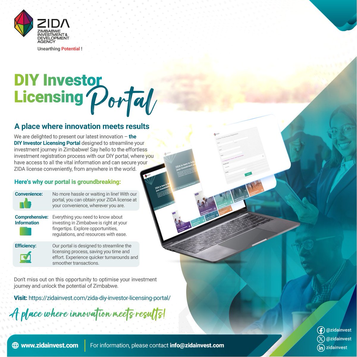 Say hello to the effortless investment registration process with our DIY portal, where you have access to all the vital information and can secure your ZIDA license conveniently from anywhere in the world. Visit zurl.co/skJA A place where innovation meets results.