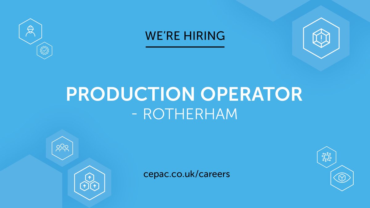 📢 We're hiring!

Cepac has a job vacancy for a Production Operator at our Rotherham site.

→ cepac.co.uk/careers/produc…

#Hiring #Jobs #Careers #Rotherham