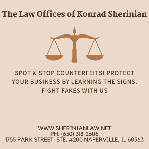 Spot & Stop Counterfeits! Protect your business by learning the signs. #FightFakes with us. #KonradSherinianLaw
#FightFakes
#ProtectYourBrand
#KonradSherinianLaw
#CounterfeitAwareness