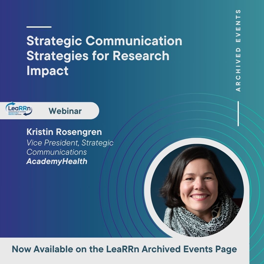 Watch this archived webinar on 'Strategic Communication Strategies for Research Impact“ with Kristin Rosengren buff.ly/3vxuoL2