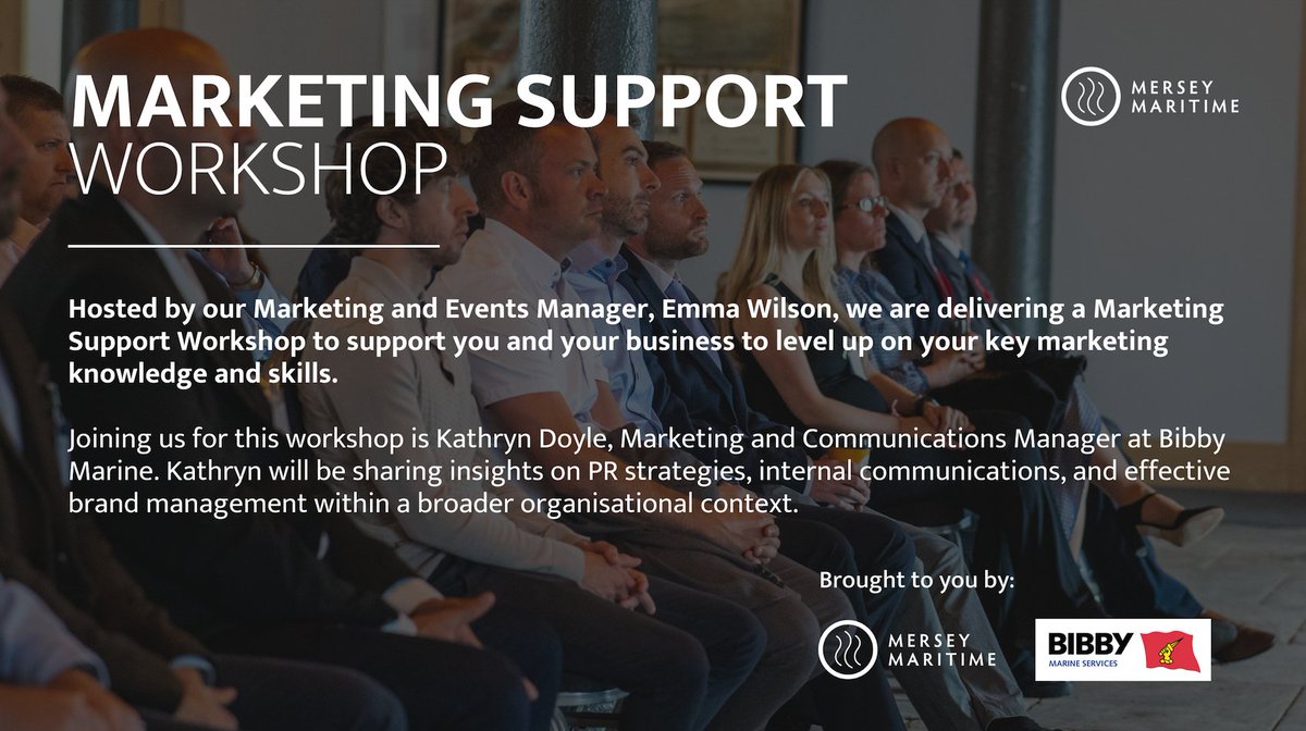 Upcoming event - Marketing Support Workshop 💻 Joining us for this workshop is Kathryn Doyle, Marketing & Communications Manager at @BibbyMarine - Kathryn will be sharing insights on PR strategies, internal communications & effective brand management: hubs.ly/Q02r1PPZ0