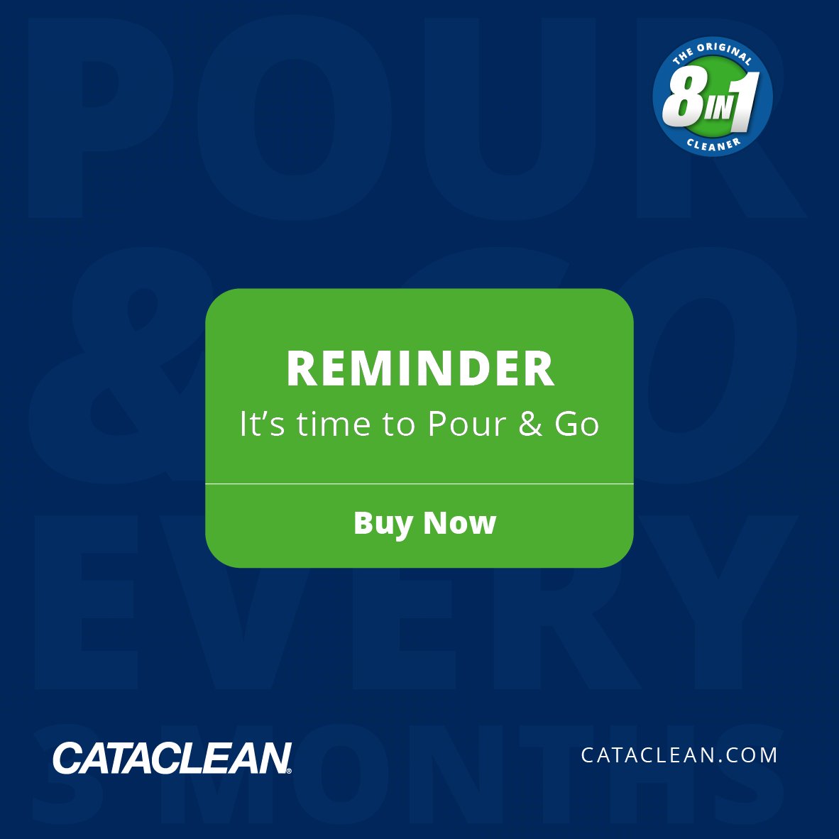 This is a quarterly reminder to use Cataclean's 8-in-1 Fuel & Exhaust System Cleaner on your vehicle. Have your bottles delivered right to your door. 📦 #cataclean #fueladditive #enginecleaning #catalyticconverter #exhaust #MPG #MOT #subscription #delivery #delivered