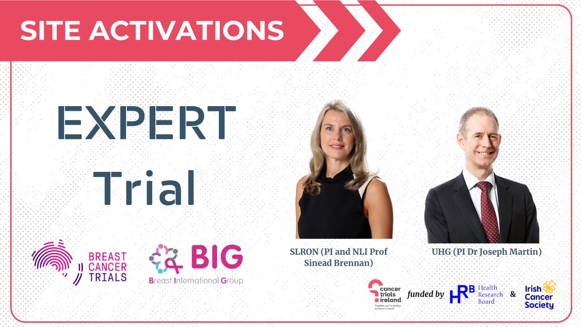 Congrats 👏 to @DrSineadBrennan #SLRON & Dr Joseph Martin @saoltagroup & site staff for opening EXPERT trial, Examining Personalised Radiation Therapy for Low-risk Early #BreastCancer. @BIGagainstBC @BCTrialsANZ @IRROGTrials @RadiationIrl @CancerUniGalway bit.ly/3xgUKS4