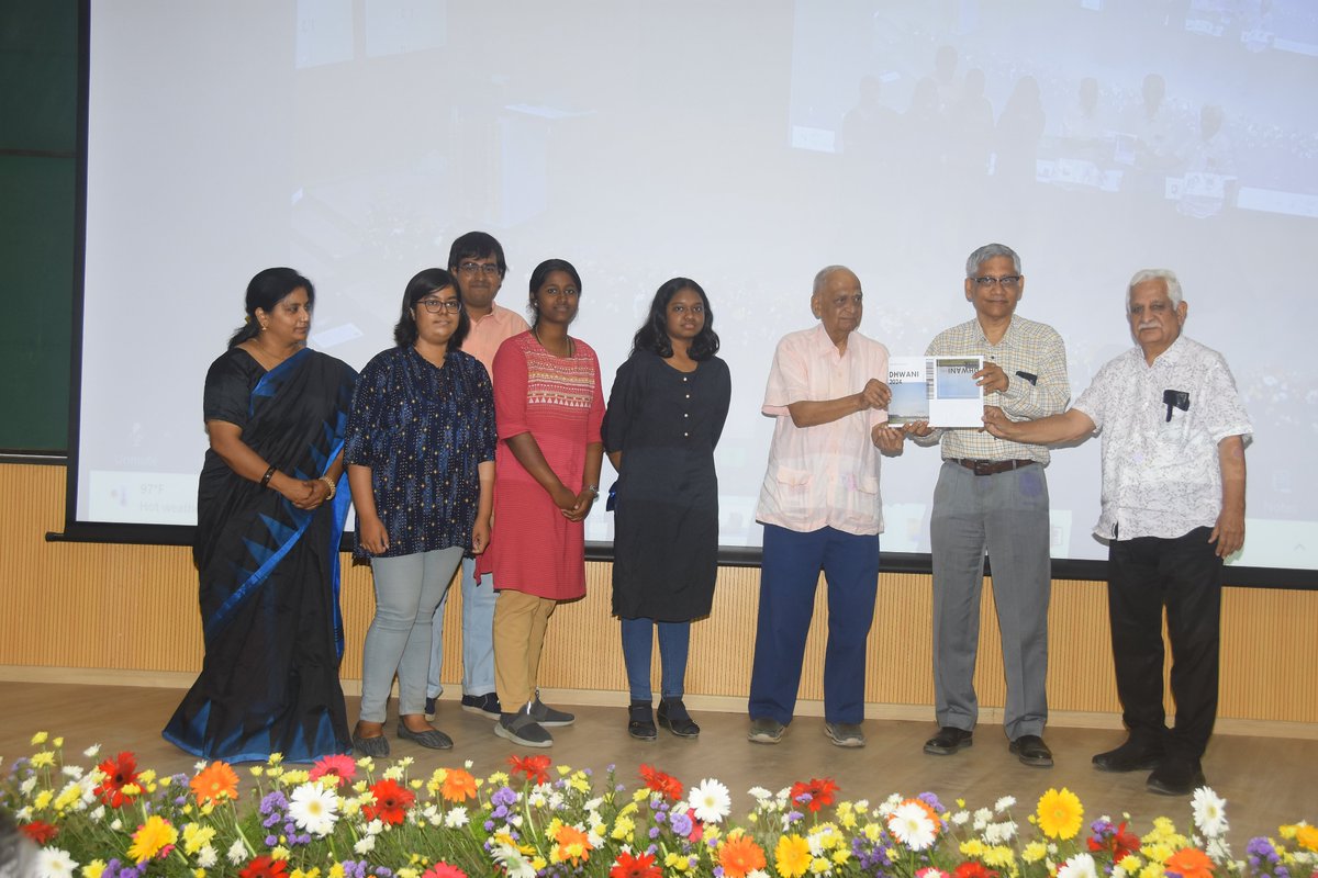 Dhwani 2024 edition of IISER Tirupati was released by the Director, Prof. Santanu Bhattacharya and the eminent scientists on the Foundation Day of IISER Tirupati. Under COSA's guidance the Photographs, poetry, prose and artwork by the students are well covered