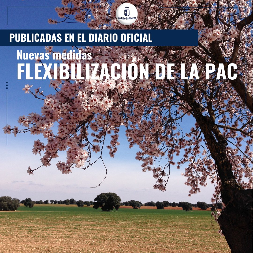 ‼️Hoy entran en vigor las nuevas medidas de Flexibilización de la PAC‼ Publicadas ya en el Diario Oficial de Castilla-La Mancha 👇 📃acortar.link/14ag6a Si quieres saber más ▶️castillalamancha.es/node/380666 #CLM #PAC #Flexibilizacion