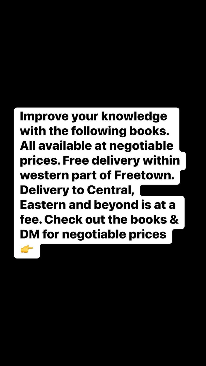reborngentleman's tweet photo. “One good book will save you 5 years of mistakes” - Jim Rohn  

Please like &amp; retweet my customers might be on your TL 

#SaloneTwitter #SaloneX #SierraLeone #Freetown https://t.co/SQc1VTsi9G