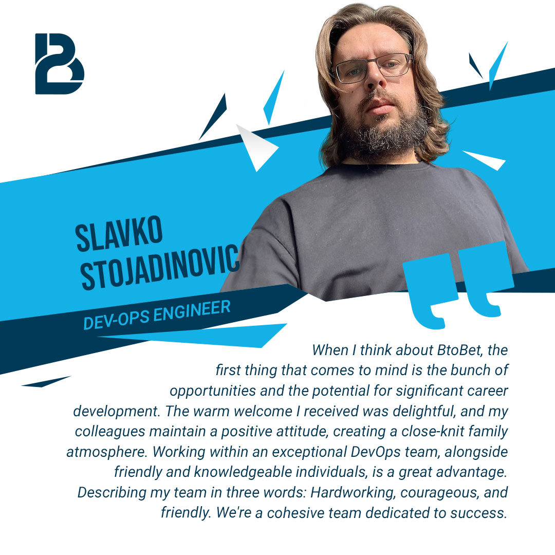 We're thrilled to witness our company's growth, as it brings new members to our team! 🌱
It's been 100 days since Elena, Ivan, and Slavko joined our team. 
If you're curious and eager to become the newest addition to our BtoBet team, check out our career page!