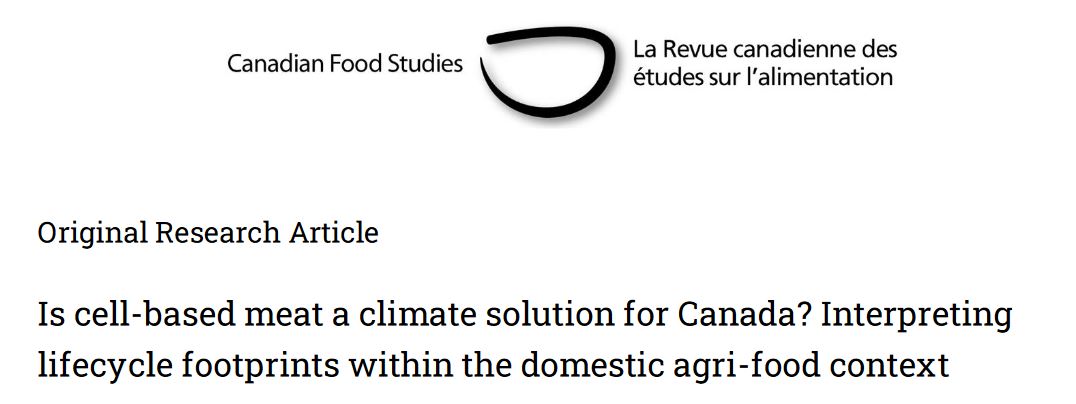 📚 An interesting new article I reviewed for the journal:
📕 Canadian Food Studies📕 

📨The paper argues that cell-based meat is not a silver bullet climate solution obtained by fully replacing  conventional meat.
#cell_based_food 
#cultured_meat
#cultivated_meat
#climate_change