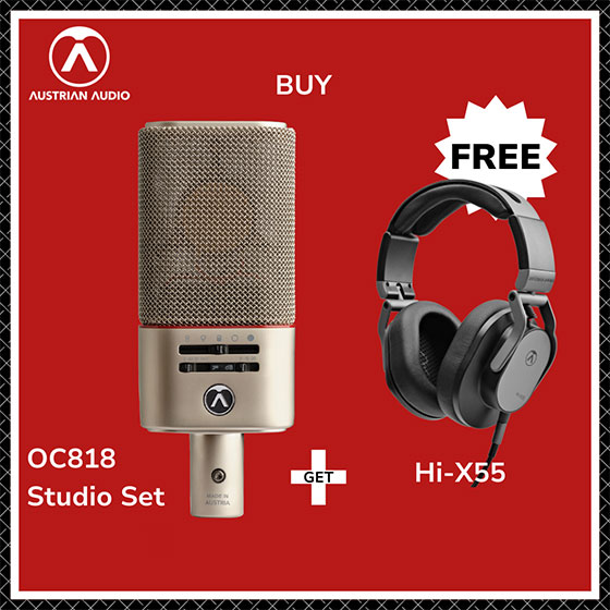 Buy an @Austrian_Audio OC818 Studio Set or OC818 black Studio Set between April 1st and May 31st 2024 and receive FREE Hi-X55 closed-back headphones. Find out more 👉 loom.ly/Yg6BME4