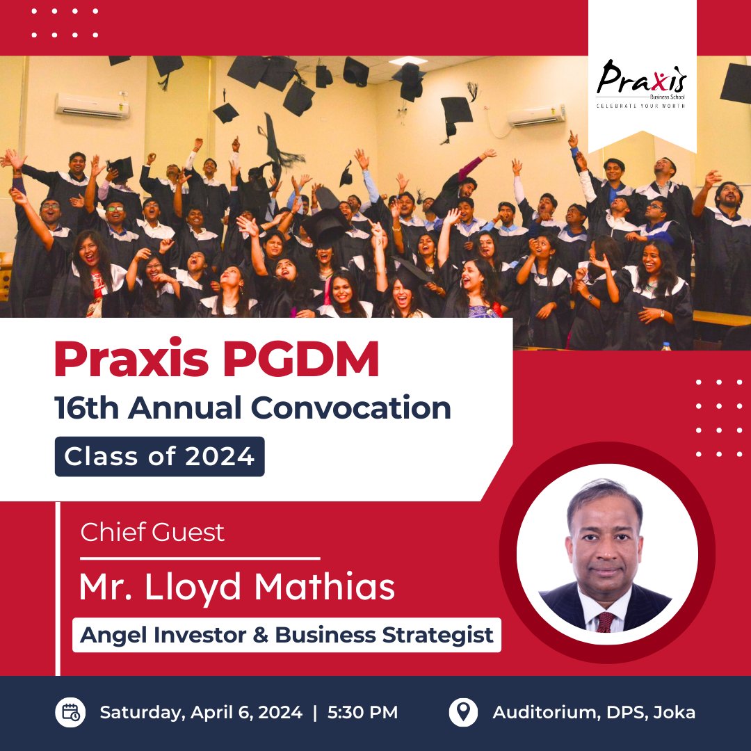 #PraxisBusinessSchool presents the #PGDM #16thAnnualConvocation, to celebrate the accomplishments of the Class of 2024.
#PGDMConvocation2024 #InspiringLeadership #PraxisBusinessSchool