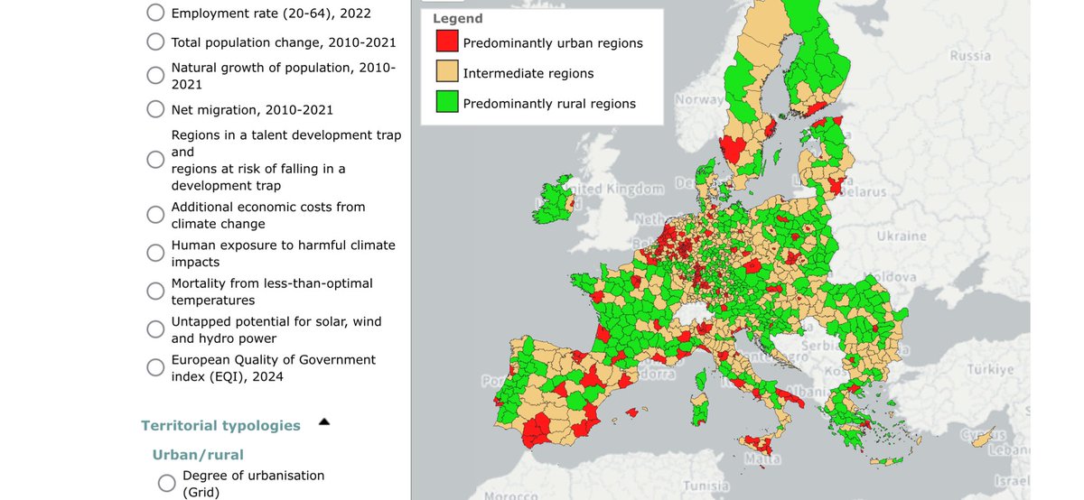 SerafinPazos's tweet image. For DGREGIOlogists,maps tell more about the intentions of the Commission that all the rich data it has also put together.
Maps define (or hide)territorial challenges,can potentially be used to spatially target EU funds.Short thread of those highlighted in 9th #CohesionReport 👇🏻🧶