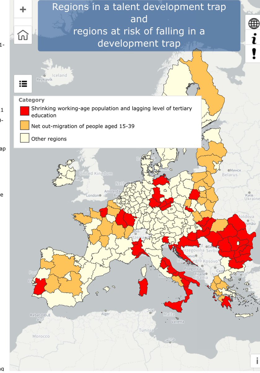 SerafinPazos's tweet image. For DGREGIOlogists,maps tell more about the intentions of the Commission that all the rich data it has also put together.
Maps define (or hide)territorial challenges,can potentially be used to spatially target EU funds.Short thread of those highlighted in 9th #CohesionReport 👇🏻🧶