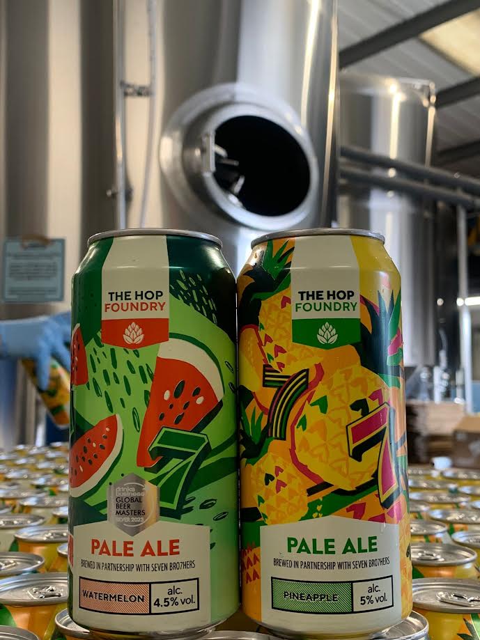 SEVEN BRO7HERS BREWING CO AND ALDI COLLABORATION RETURNS WITH TWO FRUIT BEERS @SEVENBRO7HERS is returning to @AldiUK for 2024, with two vegan-friendly beers branded under the ‘The Hop Foundry.’ #vegan #unlockmcr #aldi #sevenbrothers
