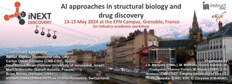 AI is transforming structural biology and #cryoEM Registration (and abstract submission!) now open for @instructhub @iNEXT_Discovery joint academia and industry workshop on AI in structural bio and drug discovery Join us in Grenoble in May!! instruct-eric.org/events/ai-appr…