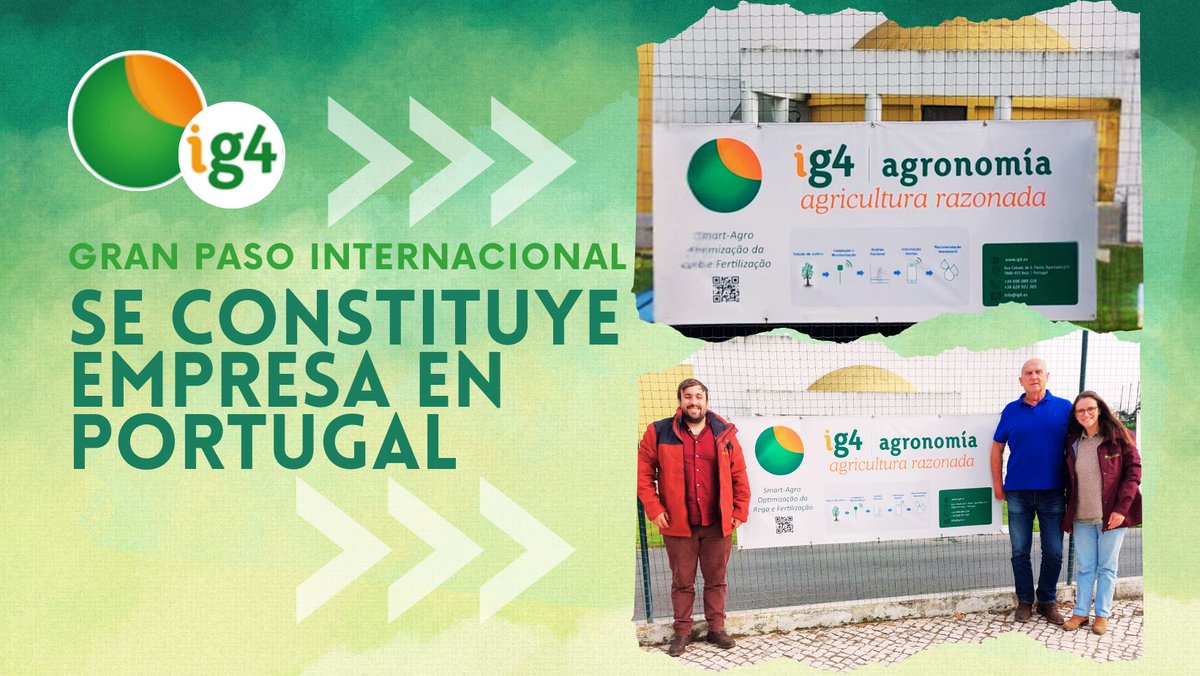 ig4agronomia's tweet photo. !Ig4 constituye empresa en Portugal!. Nos sentimos orgullosos de ser reconocidos como una de las empresas más relevantes del sector de la almendricultura y olivicultura en ámbito nacional e internacional.
Más información en la descripción.
#ig4 #agronomiarazonada #ig4portugal https://t.co/ysQVOOwlOR