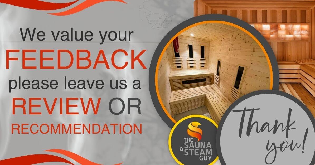 Would you take a moment to leave us a Facebook recommendation or Google review? 📝 Facebook Recommendation 👉 bit.ly/3rbfRSX Google Review 👉 bit.ly/3rbg2O7 #Sauna #Recommendation #Recommendation #WeCare