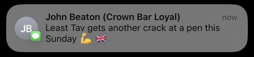 John Beaton apparently buzzing for Sunday. Huge if true.