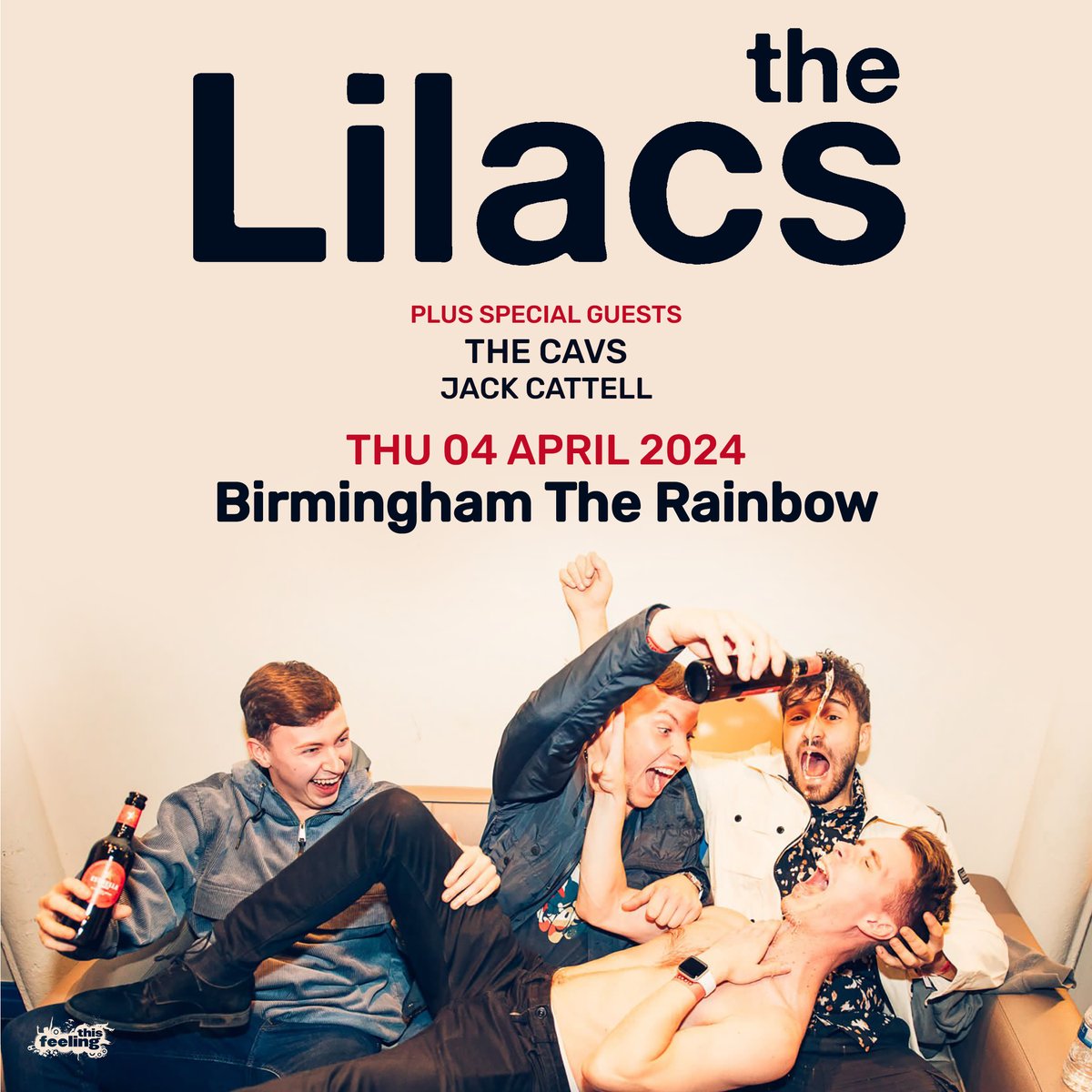 Coming up this week : Thursday 🎸 Birmingham @therainbowpub w/ @TheLilacsUk + special guests @CavsBand & @jackcattellband 🎟 thisfeeling.co.uk/thelilacs/ 🎶 open.spotify.com/playlist/4ZNgT…