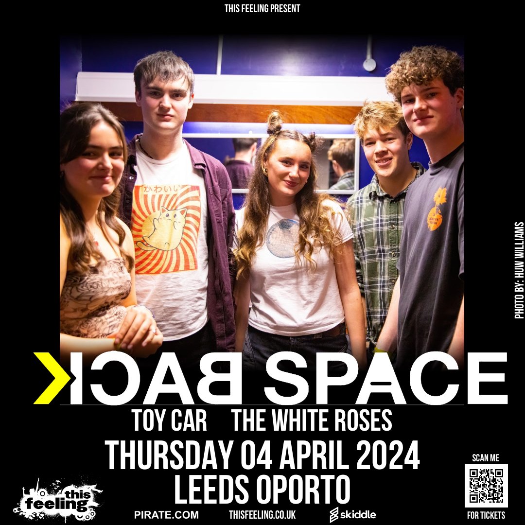 Coming up this week : Thursday 🎸 Leeds @Oportobar w/ @BkSpaceBand + special guests @toycarmusic & @_thewhiteroses 🎟 thisfeeling.co.uk/backspace/ 🎶open.spotify.com/playlist/4ZNgT…