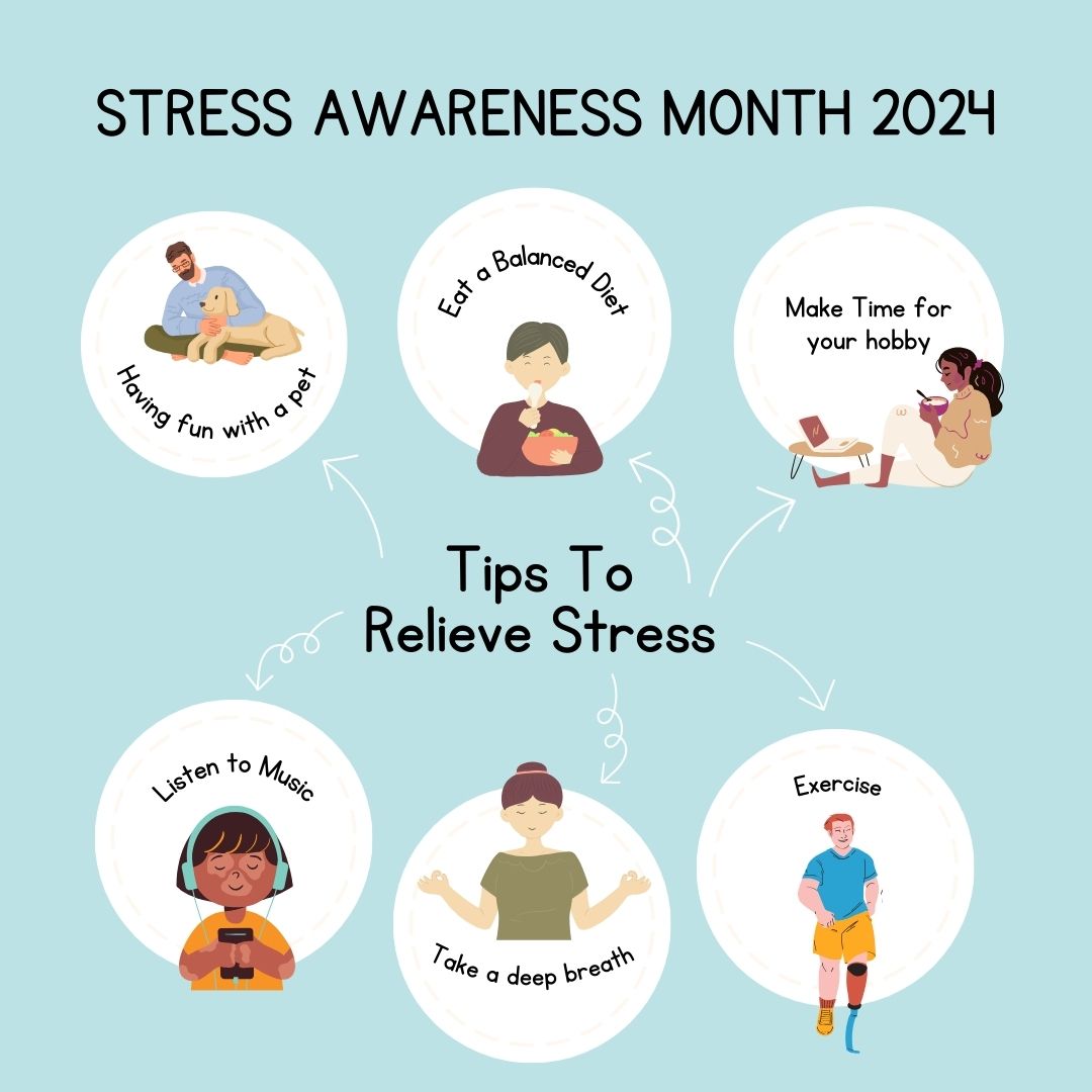It’s #StressAwarenessMonth❤️‍🩹 Stress affects us all, but together, we can manage it better. Whether it's through exercise, or spending time with your pet, let's prioritise self-care and open up discussions around mental health. 💬 *All information sourced by @mentalhealth