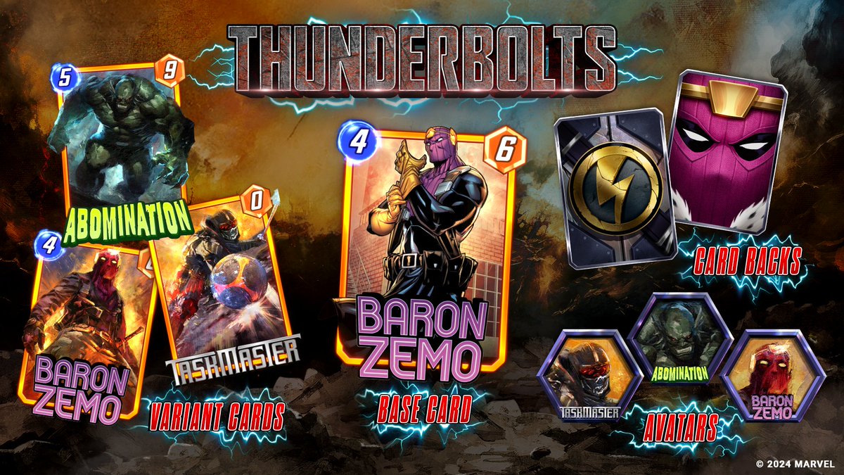 Comenzamos la Season con un sorteo de pase de batalla para subs y una variante misteriosa para seguidores!! Hoy a las 18.00 hora peninsular empezamos directo!! No te lo pierdas!! 

twitch.tv/yampolms

#MarvelSnap #Thunderbolts #NewSeason