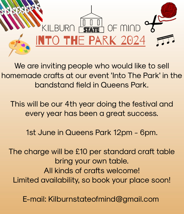 Hi friends, On the 1st of June we have our 4th annual music community festival in Queen's Park. It has been a great success every year. if you're interested in having a craft stall or getting involved, drop us an e-mail. #kilburn #westhampstead #queenspark