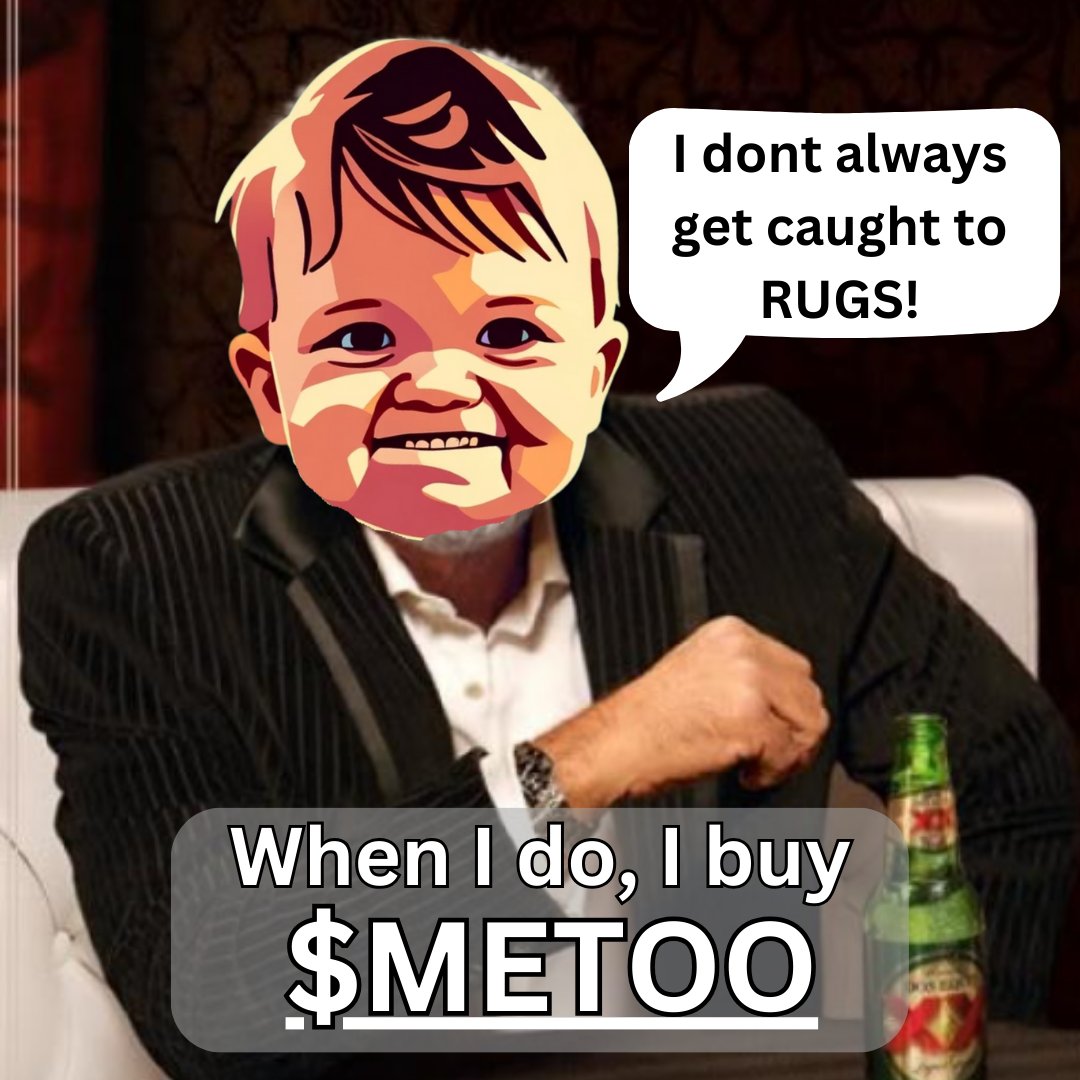 Grabbed your bag!?. Join the $METOO movement today! @RuggedMETOO_SOL! CA: 8PNxg6bHPZkDFPtBgRShZgDUq2Maai47wHa7QC9uLgxK NO PRESALES! NO BULL$H!T! ORGANIC! - LP Tokens: BURNT 🔥 - Mint Authority Revoked ⛔️ - DEXtools verified ✅ #RuggedMETOO / #SolanaMeme/ #memecoin / #SOLANA