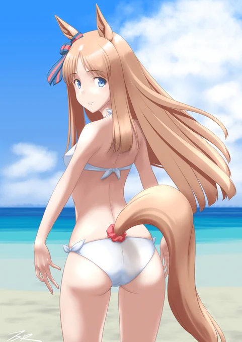 ちょいと綺麗にしたグラスさん(背景は使い回し)#ウマ娘 