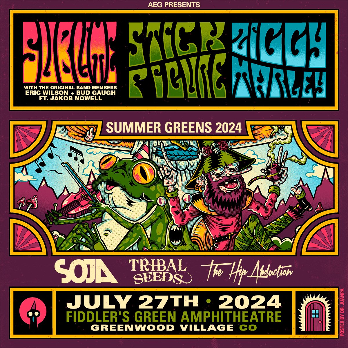 Denver, we haven't seen you since '95, so this one is long overdue! We're coming back to @FiddlersGreenCO for the first time in almost 30 years with our friends @StickFigureDub & @ziggymarley, along with @SOJALive, @TribalSeeds & @thehipabduction. Presale begins Wednesday, April…