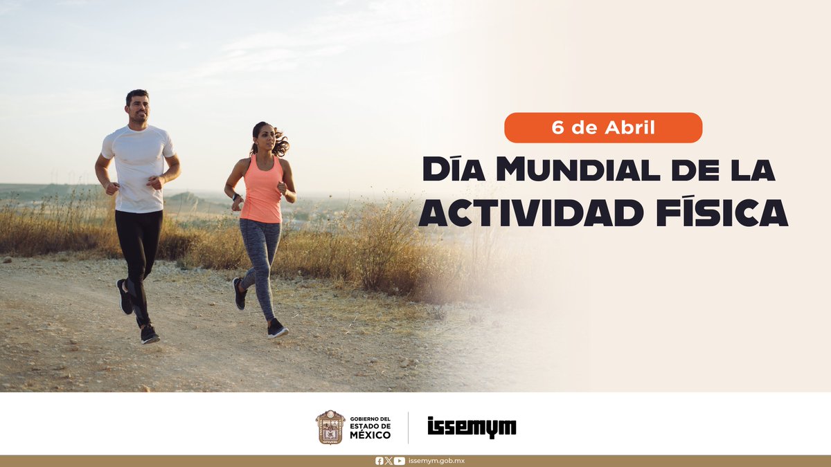 🟤 6 de Abril | Día Mundial de la Actividad física. Al aumentar la actividad física de forma sencilla como 🏃🏻‍♀️ caminar, 🚵🏻‍♂️pedalear o 🧎🏻movimientos recreativos, se alcanzan los niveles de ejercicio recomendados al día. #EquipoIssemym #TeInforma