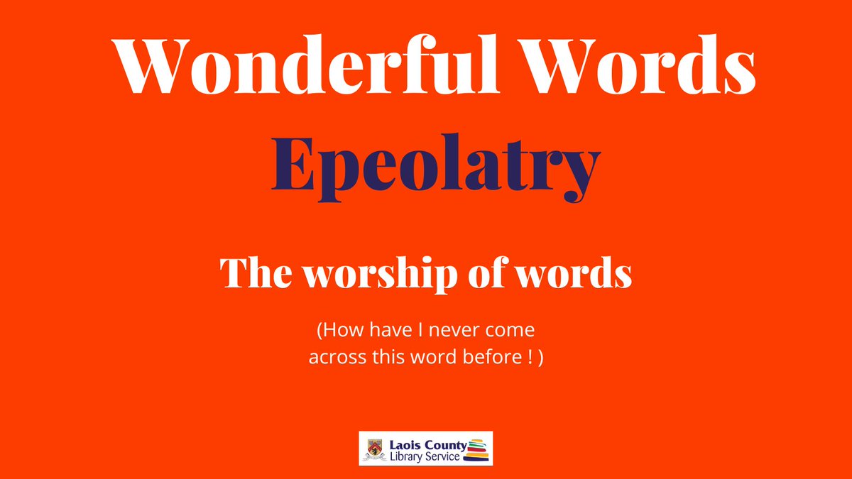 Wonderful Words Wednesday, Epeolatry - the worship of words. I am a tad ashamed to admit that I hadn't come across this word before 😊

#WonderfulWordsWednesday #words #english #vocabulary #library