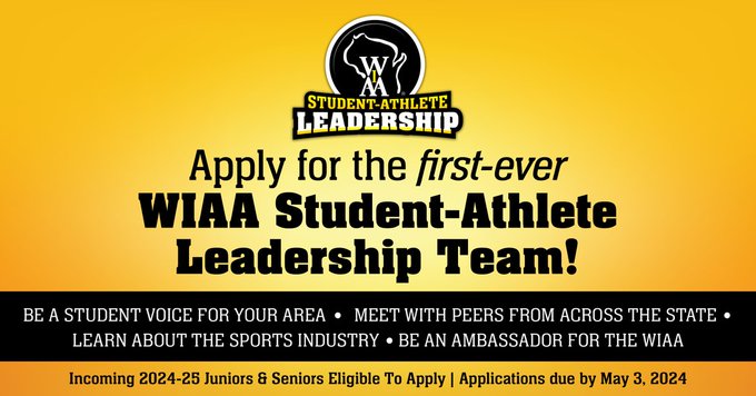 Applications are now being accepted for the new WIAA #StudentAthlete Leadership Team! This diverse group of student-athletes will serve as ambassadors for their peers & the @wiaawi! Students ~ click: bit.ly/3PJrpWI for more information & apply today! GO Raiders!