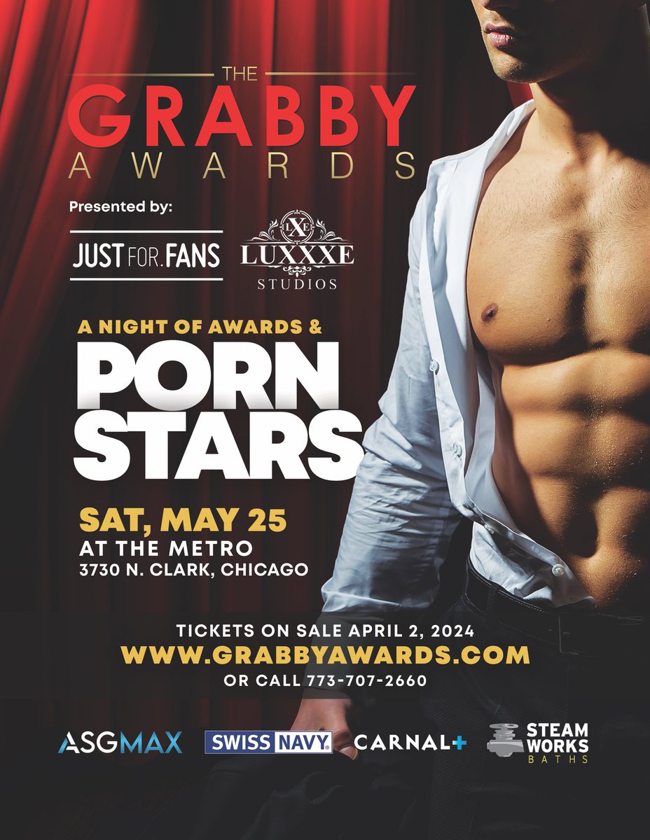 Tickets are now on sale for the 25th Annual Grabby’s! Spend the evening with your favorite performers from various studios as well as the hottest content creators! 🎟️ grabbysamerica.com/tickets/